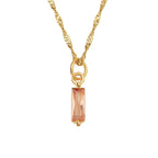 Color Twelve Birthstone Necklace Electroplating Pi-Mart
