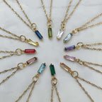 Color Twelve Birthstone Necklace Electroplating Pi-Mart
