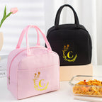 Letter pattern printed thermal insulation bag, lunch box bag, tote aluminum foil ice bag, lunch storage picnic bag, fresh-keeping bag - SJB-DIAMOND ELITES