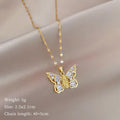 Titanium Steel Micro-inlaid Portrait Butterfly Zircon Necklace Lootquake LLC
