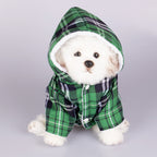 Dog Hooded Sweater Plaid Pet Clothes Pi-Mart