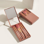 5 PCs Makeup Brushes With Mirror Travel Set Pi-Mart