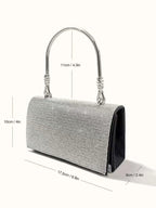 Rhinestone Evening Bag Wedding Birthday Banquet Party Purse Silver Shiny Banquet Clutch Bag Party Prom - SJB-DIAMOND ELITES