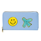 Women's alphabet embroidered wallet, long coin purse, nylon zipper ticket holder, multi-function card bag - SJB-DIAMOND ELITES