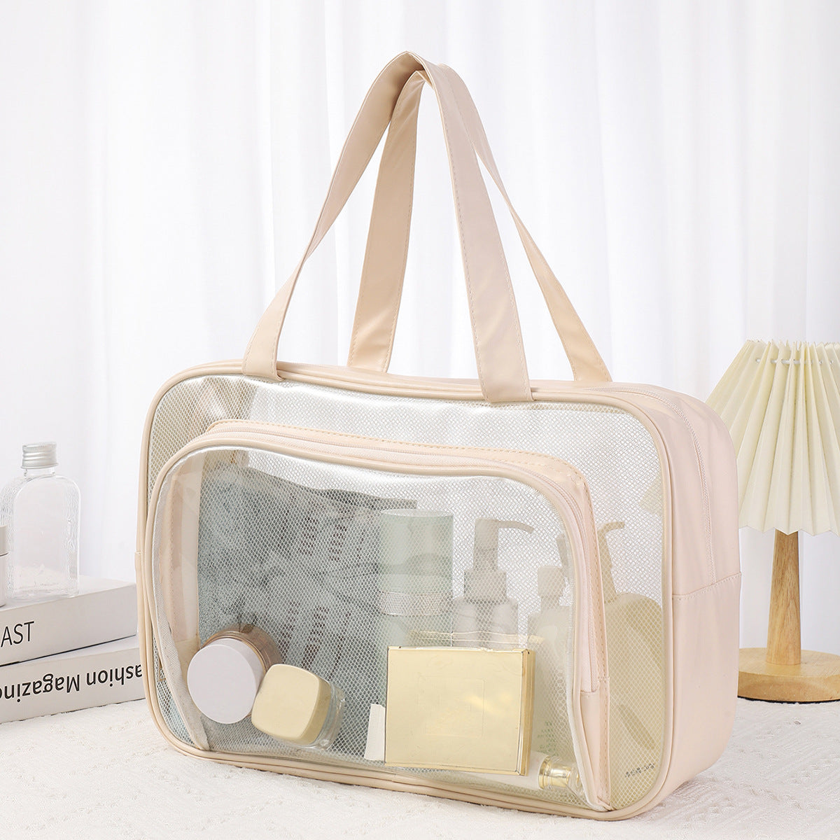 Large Capacity Transparent Wash Bag, Swimming Fitness Bath Bag, Cosmetics Storage Bag, Wet and Dry Separation Hand Shoulder Travel Bag for College Dorm Camp GymTransparent Cosmetic Bag, - SJB-DIAMOND ELITES