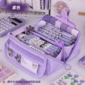Girls Heart Prism Pencil Case, Large Capacity Elementary School Stationery Box, Girls Stationery Bag, Multifunctional Pencil Case