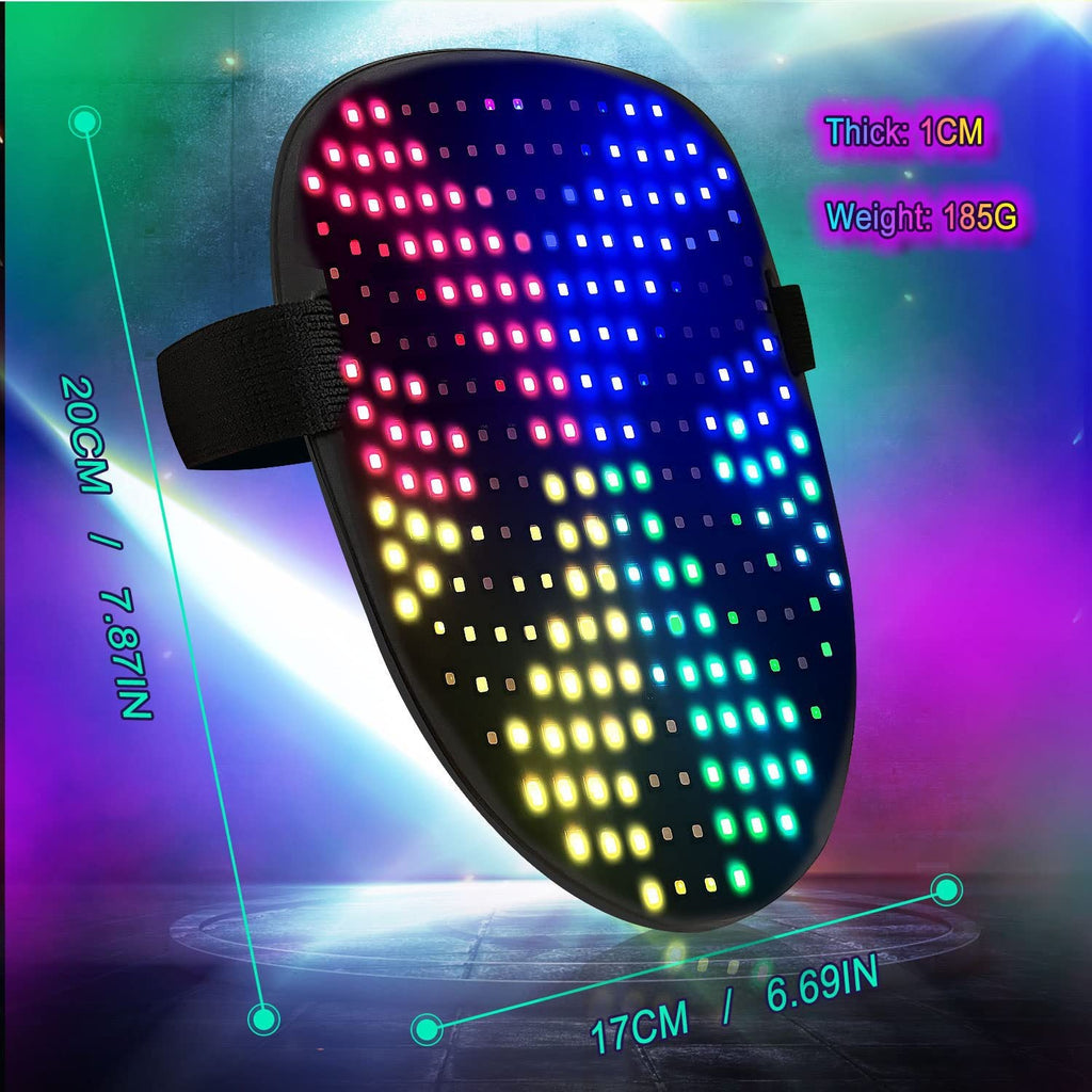 Halloween LED Mask with Programmable App & Gesture Sensing, DIY Unisex LED Lighted Face Transforming Mask, Perfect Gift for Halloween Costume Cosplay,Masquerade - SJB-DIAMOND ELITES