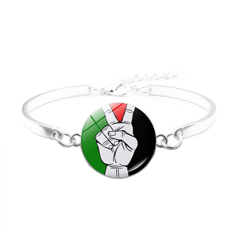 Free Palestine Bracelet | Palestinian Flag Keffiyeh Bracelet (MAC081) - SJB-DIAMOND ELITES