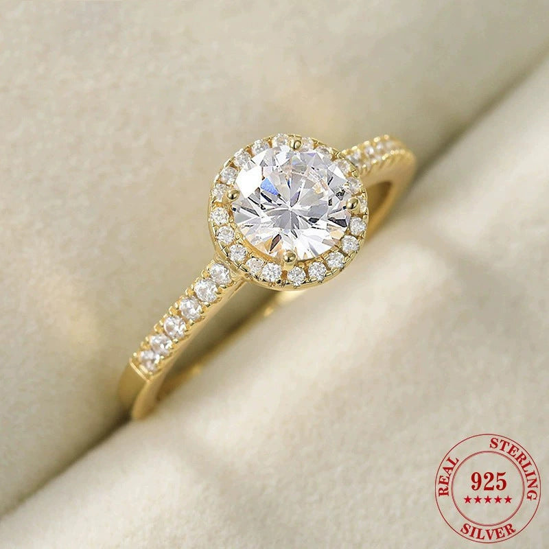 Round Zircon Women's Silver Ring Pi-Mart