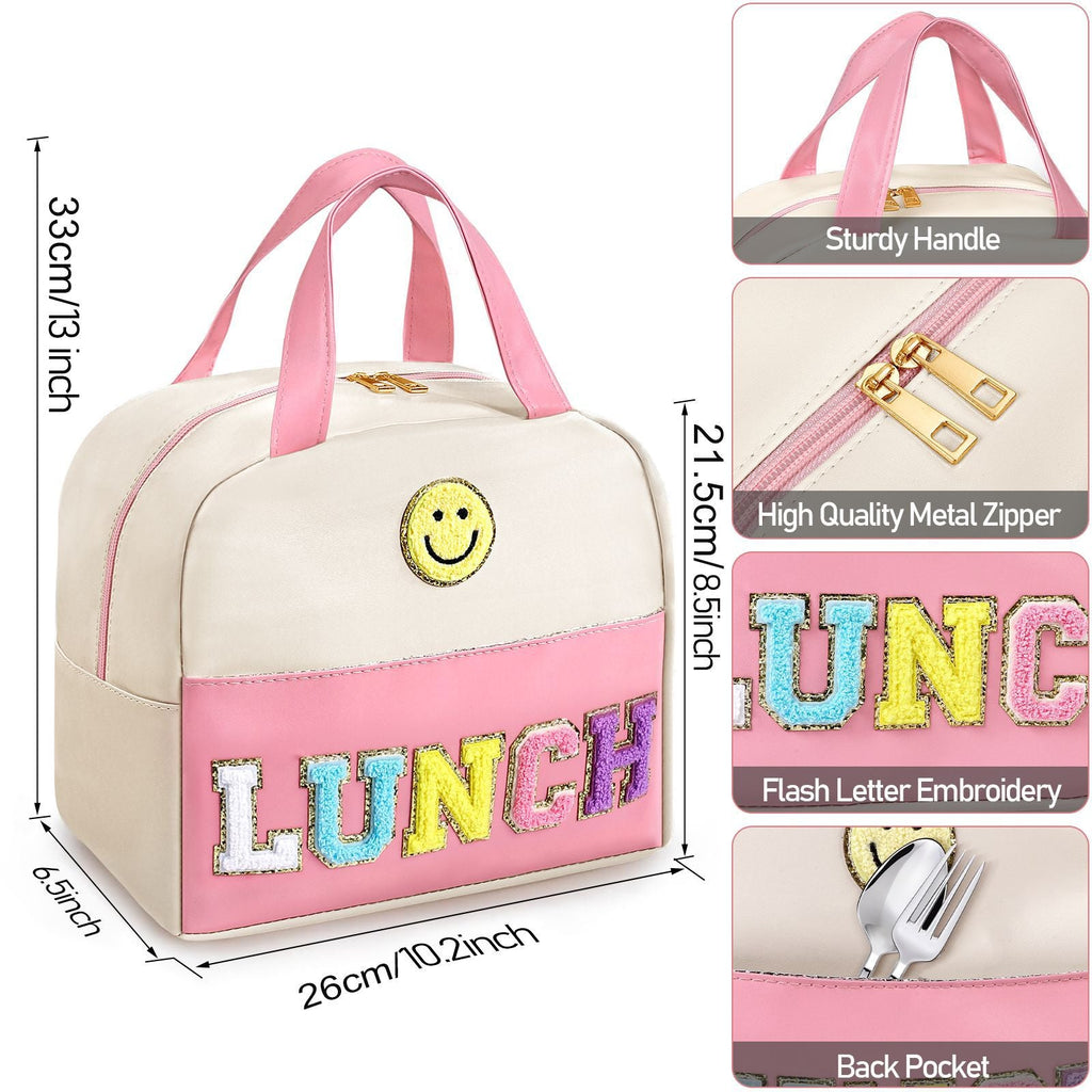 Bento bag, embroidered lunch bag, student lunch box handbag, fresh-keeping large-capacity thickened ice bag - SJB-DIAMOND ELITES