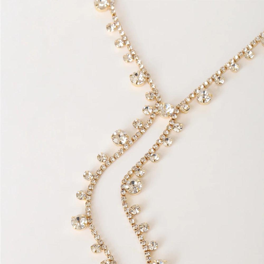 MAC088 Personalized Long Tassel Irregular Diamond Necklace - SJB-DIAMOND ELITES