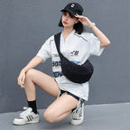 Casual Versatile Crossbody Canvas Bag, Wide Shoulder Strap Single Shoulder Messenger Bag, Dumpling Bag Simple Style Unisex, Moon Bag, Light Space Cloth Bag - SJB-DIAMOND ELITES
