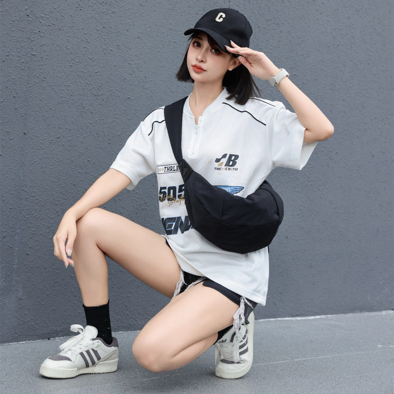 Casual Versatile Crossbody Canvas Bag, Wide Shoulder Strap Single Shoulder Messenger Bag, Dumpling Bag Simple Style Unisex, Moon Bag, Light Space Cloth Bag - SJB-DIAMOND ELITES