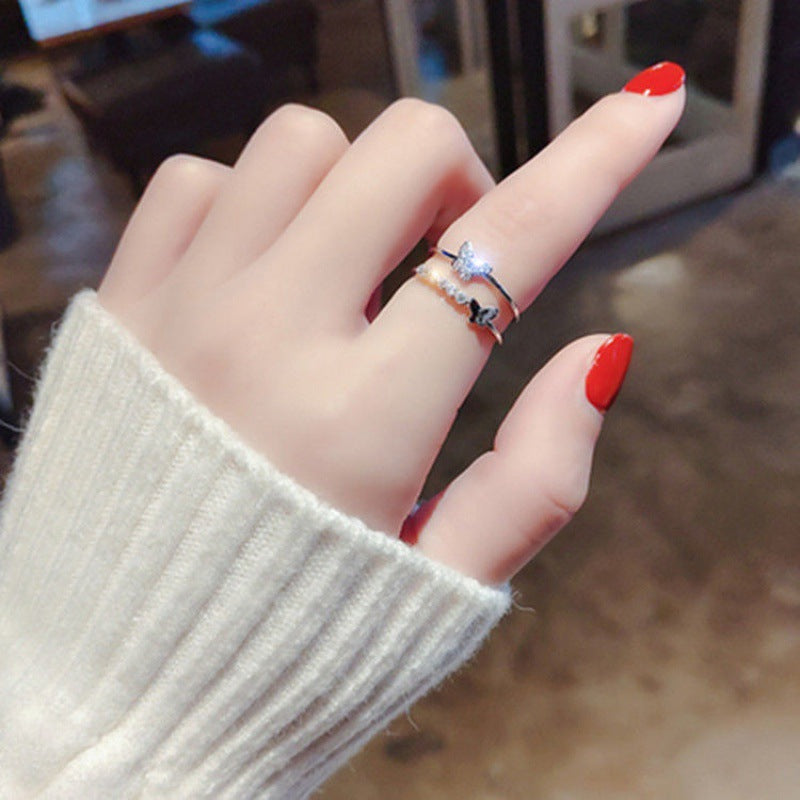 Spinning Ring Temperament Rotatable Snowflake Pi-Mart