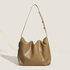 Simple soft leather pleated armpit bag, women's design side zipper solid color shoulder bag, hobo bag for women - SJB-DIAMOND ELITES