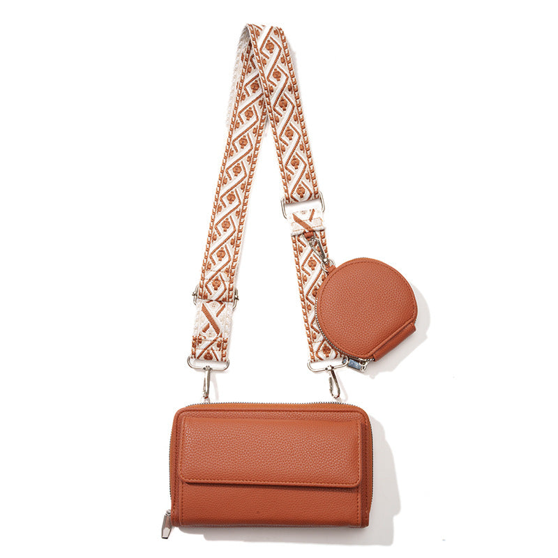 Small crossbody bag for women, 2 in 1 mobile phone satchel design, shoulder crossbody bag, multifunctional wide strap - SJB-DIAMOND ELITES