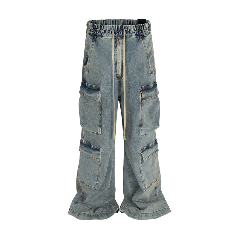 High Street RO Style Multi-pocket Workwear Mop Jeans Lootquake LLC