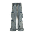 High Street RO Style Multi-pocket Workwear Mop Jeans Lootquake LLC