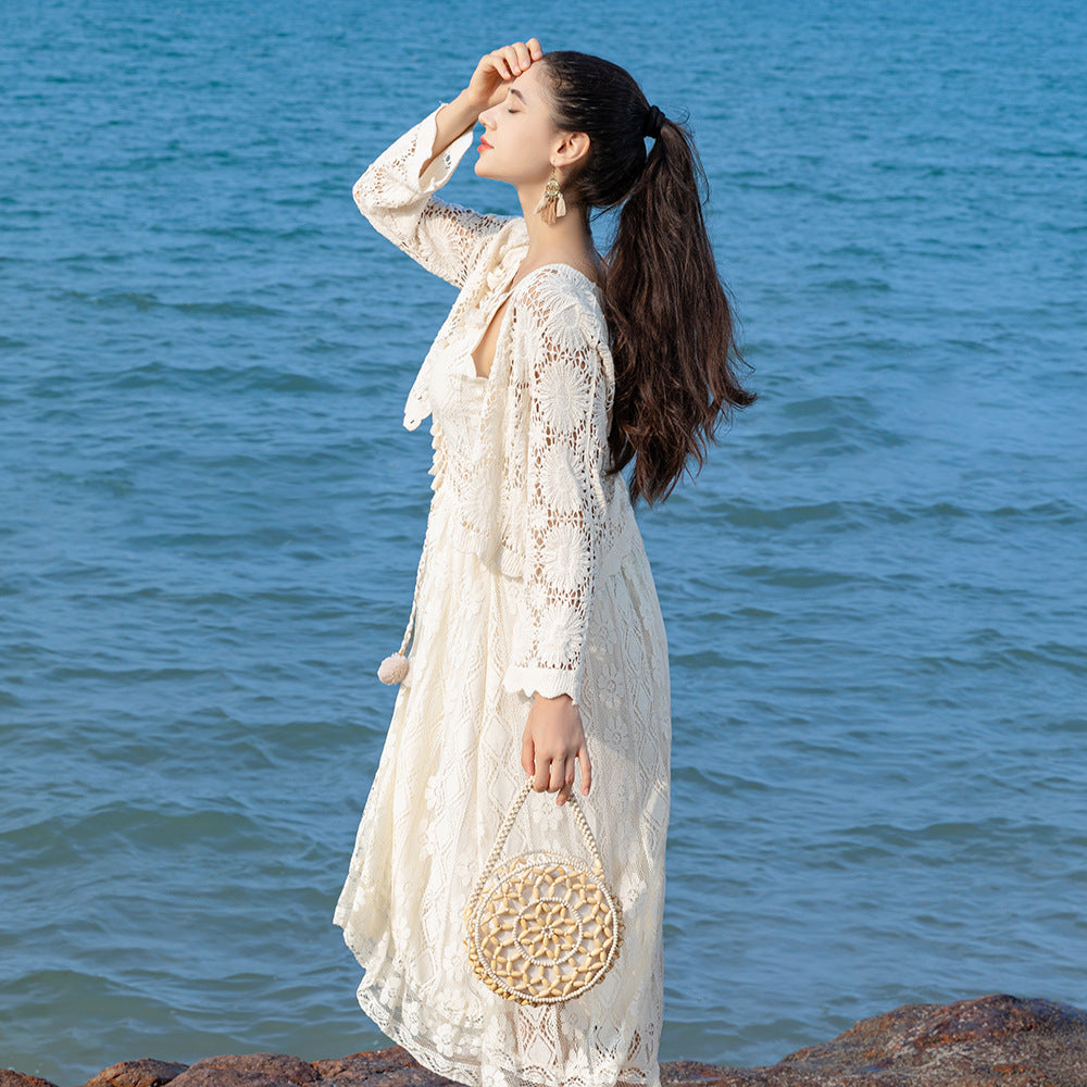 Small round wooden bead bag, hand-woven bag, women's seaside vacation beach bag, beaded small handbag - SJB-DIAMOND ELITES