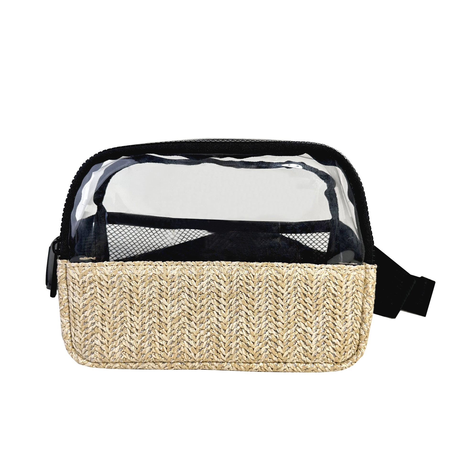 Transparent PVC Straw Waist Bag – Portable, Waterproof Beach Waist Bag & Fanny Pack for Women – Crossbody Chest Purse with Stylish Design - SJB-DIAMOND ELITES
