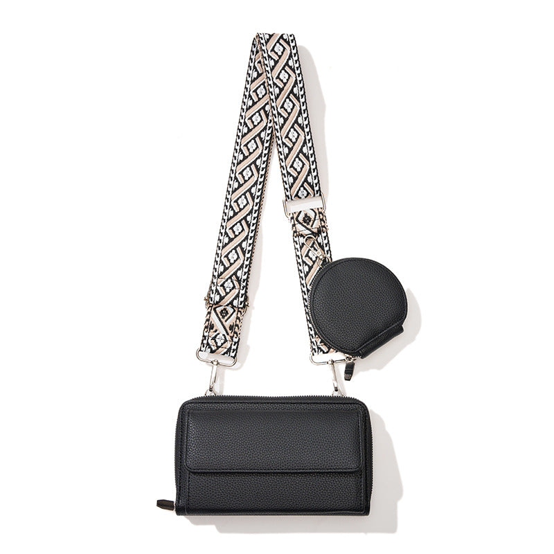 Small crossbody bag for women, 2 in 1 mobile phone satchel design, shoulder crossbody bag, multifunctional wide strap - SJB-DIAMOND ELITES