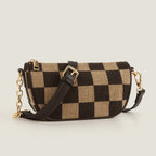 Small Crossbody Bag – Versatile Commute with Checkerboard Canvas, Compact Earphone Bag, Stylish 2-in-1 Chest Bag & Fanny Pack for Everyday Use - SJB-DIAMOND ELITES