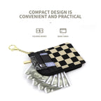 Retro plaid card bag wallet, change bag multi-card slot bank card simple microfiber holder - SJB-DIAMOND ELITES