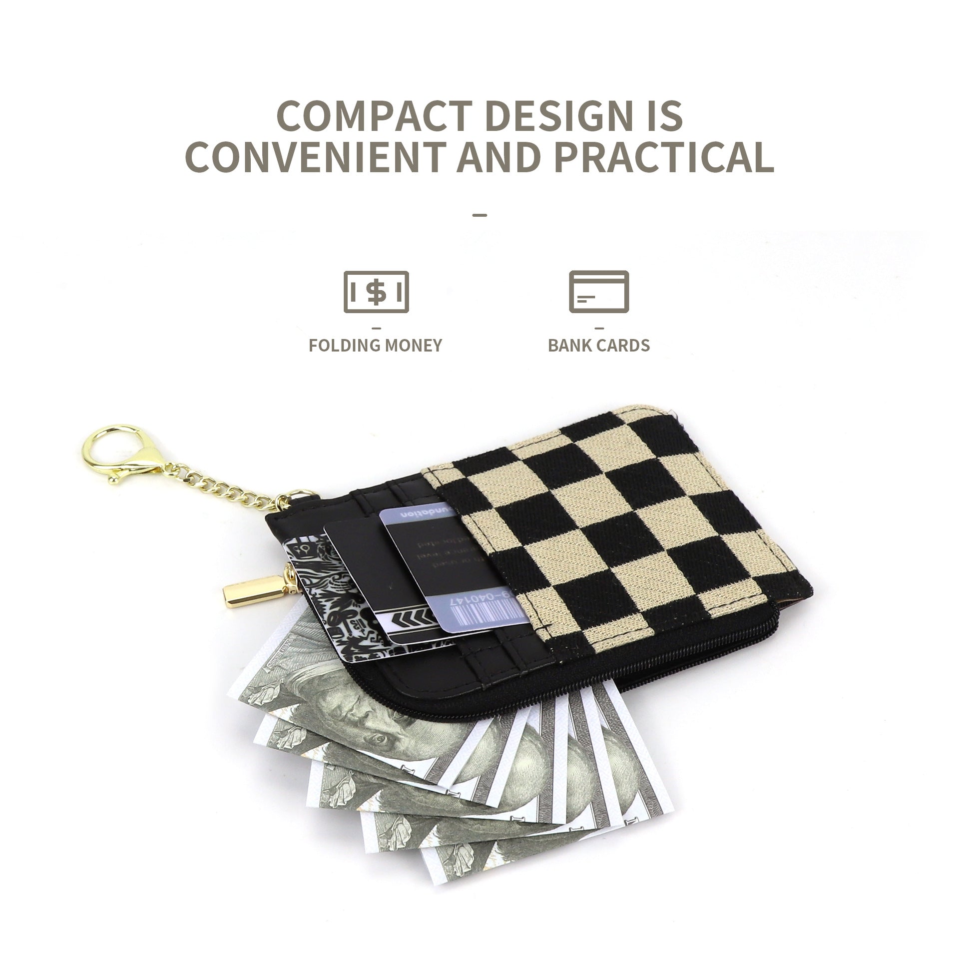 Retro plaid card bag wallet, change bag multi-card slot bank card simple microfiber holder - SJB-DIAMOND ELITES