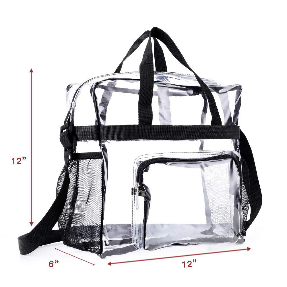 PVC transparent bag, tote bag large, portable travel storage bag for men and women, clear bag for stadium events - SJB-DIAMOND ELITES