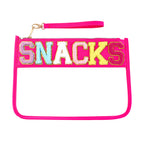 PVC transparent storage bag, embroidered letter cosmetic bag, wash storage towel embroidered file bag 2pcs, - SJB-DIAMOND ELITES