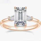 925 Silver Inlaid 3 Karat Emerald Zircon Ring Pi-Mart