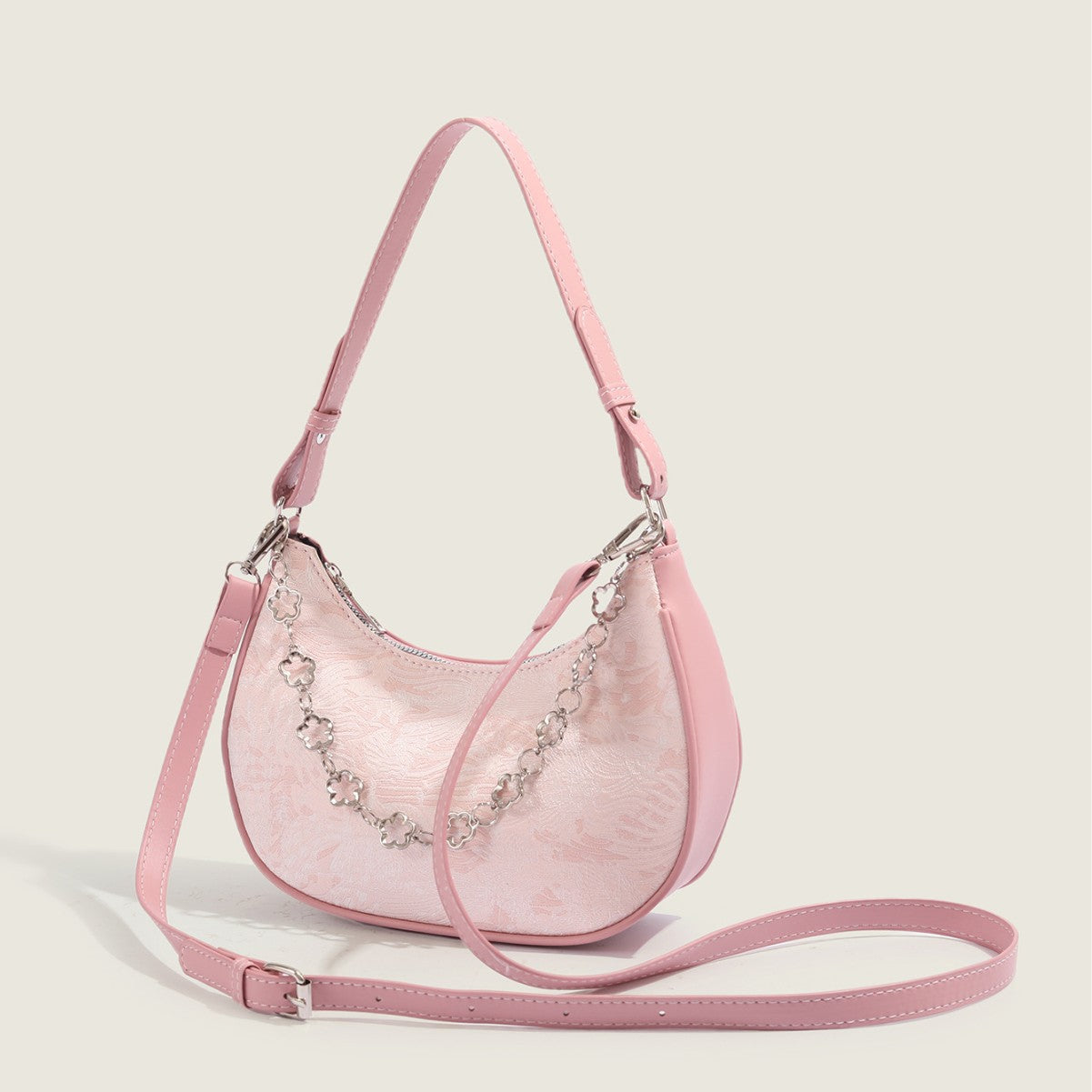 Women hobo bag, armpit bag, autumn fashion design shoulder bag, crossbody small shoulder bag pink for girls - SJB-DIAMOND ELITES