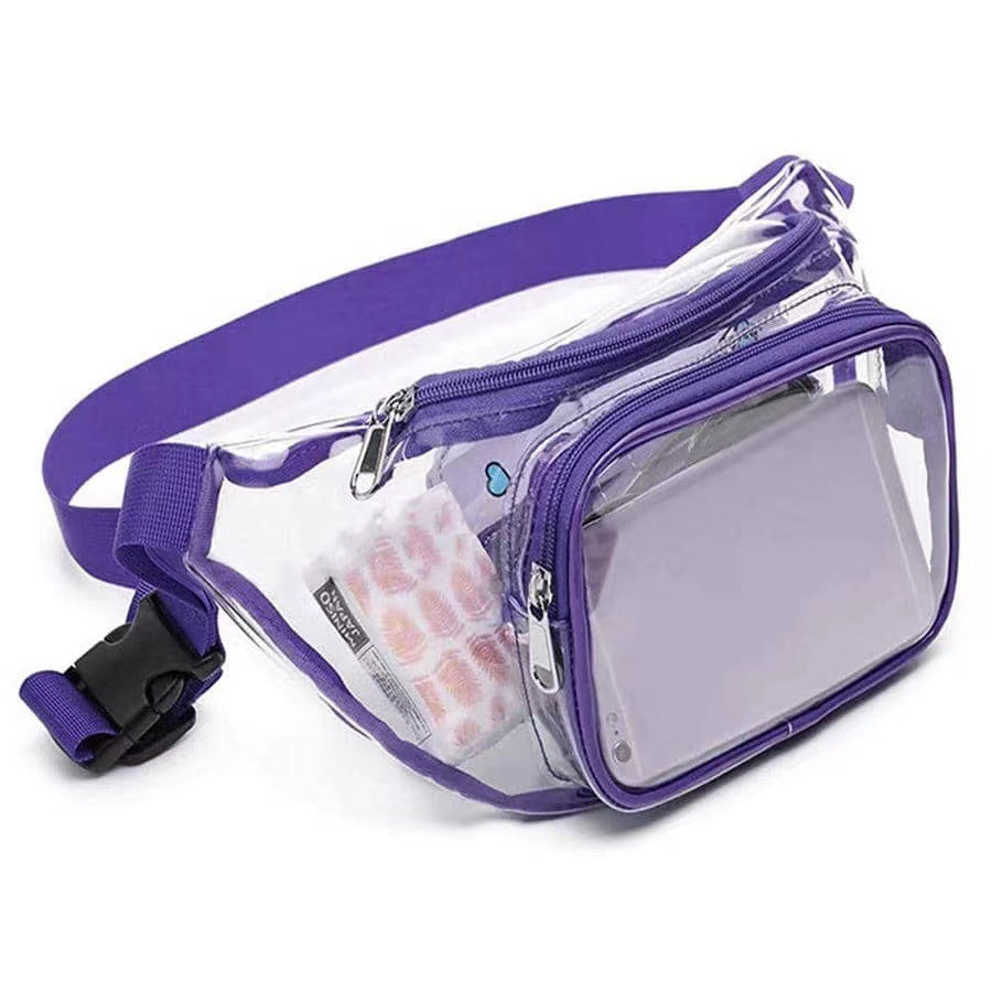PVC transparent bag waterproof fanny pack Storage Bag for Portable Travel & Sports | Durable Fanny Pack with Clear Design for Secure and Easy Access - SJB-DIAMOND ELITES
