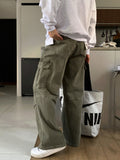Cargo Jeans Washed-out Vintage Large Pocket Straight-leg Pants Lootquake LLC