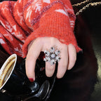 Spinning Ring Temperament Rotatable Snowflake Pi-Mart