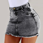 Women's Denim Shorts - Frayed Raw Hem Ripped Jeans Shorts - SJB-DIAMOND ELITES