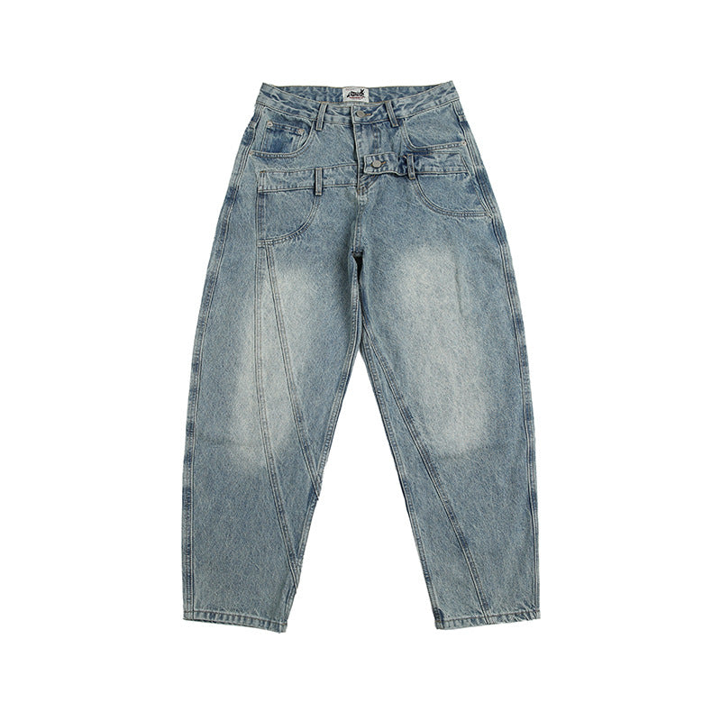 Double Waist Design Loose Leisure Workwear Trousers Lootquake LLC