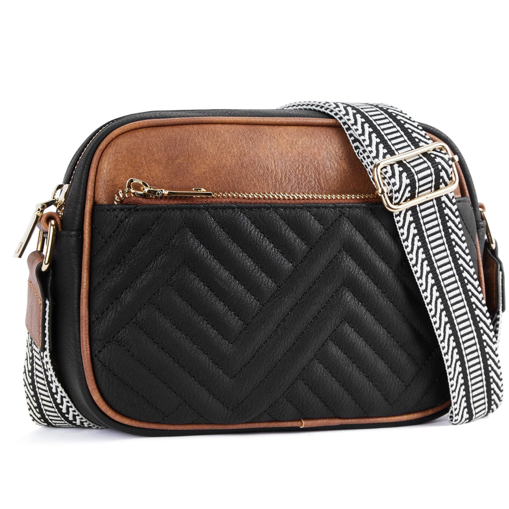Vintage popular embroidered grid small women crossbody bag,Small Crossbody Purse for Women Triple Zip, - SJB-DIAMOND ELITES