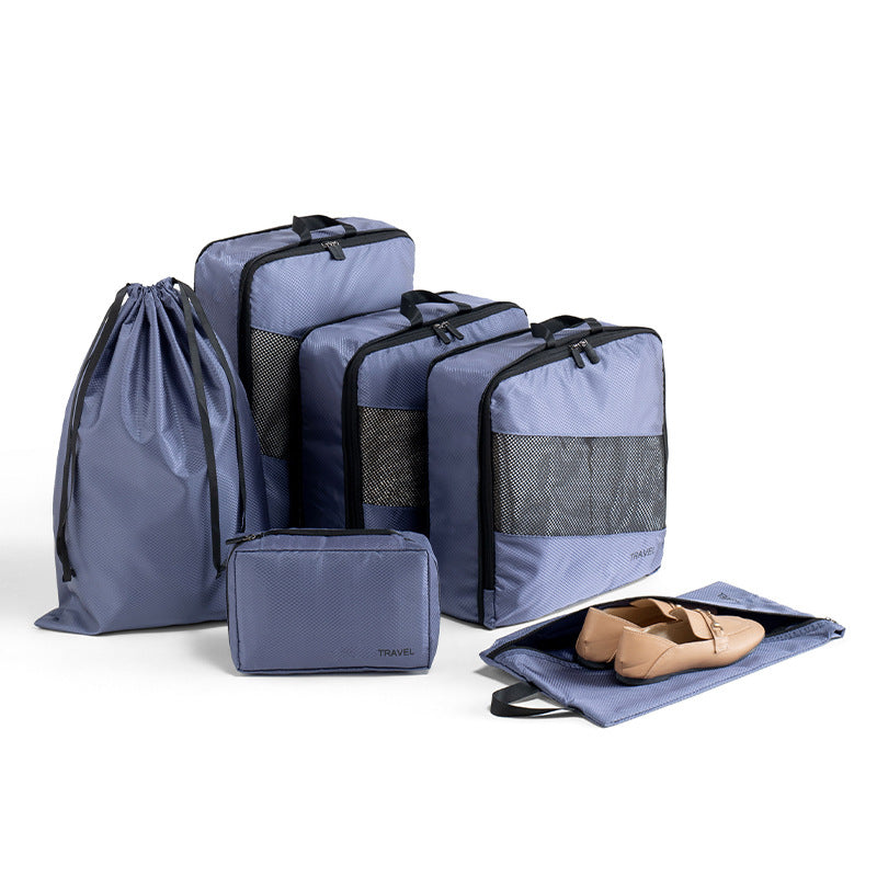 Thickened polyester cloth travel clothes storage bag, travel goods set bundle shoe cover finishing six-piece storage bag - SJB-DIAMOND ELITES
