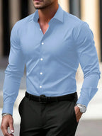 Men's Long Sleeve Business Formal Wear Slim Fit Shirt