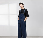Men's Japanese-style Retro Casual Straight-leg Working Bib Top Pants Lootquake LLC