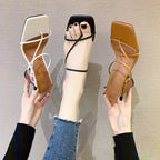 Women's Open Square Toe Flat Sandals Slip On Slipper Casual Shoes - SJB-DIAMOND ELITES