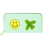 Women's alphabet embroidered wallet, long coin purse, nylon zipper ticket holder, multi-function card bag - SJB-DIAMOND ELITES