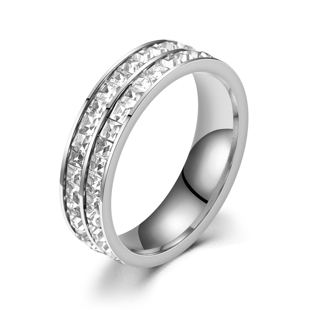 Small Square Diamond Full Diamond Starry Ring Pi-Mart