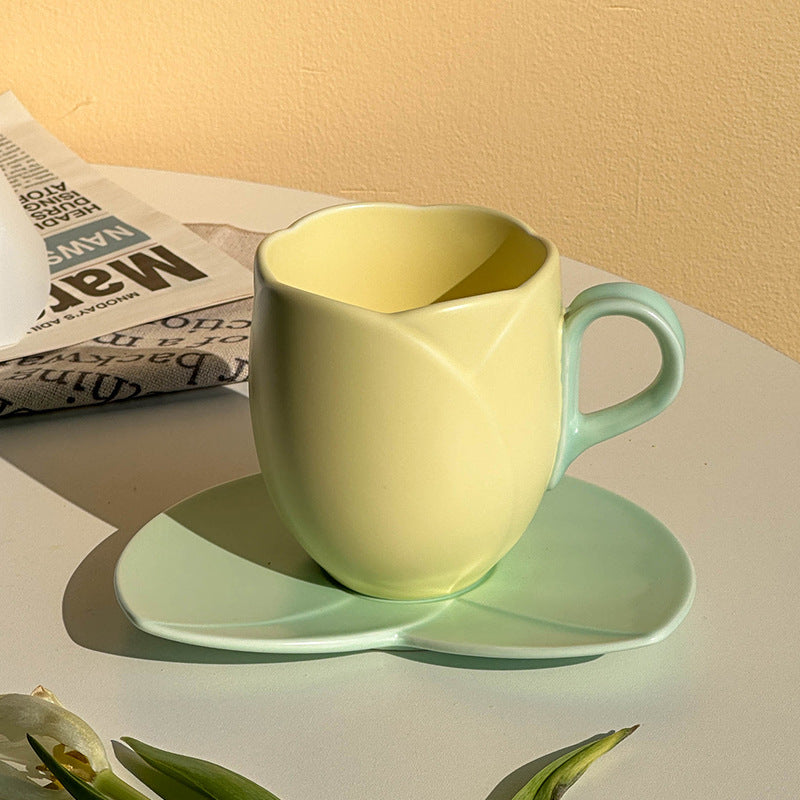 Creative Ceramic Coffee Set Suit Breakfast Milk Cup And Saucer Pi-Mart