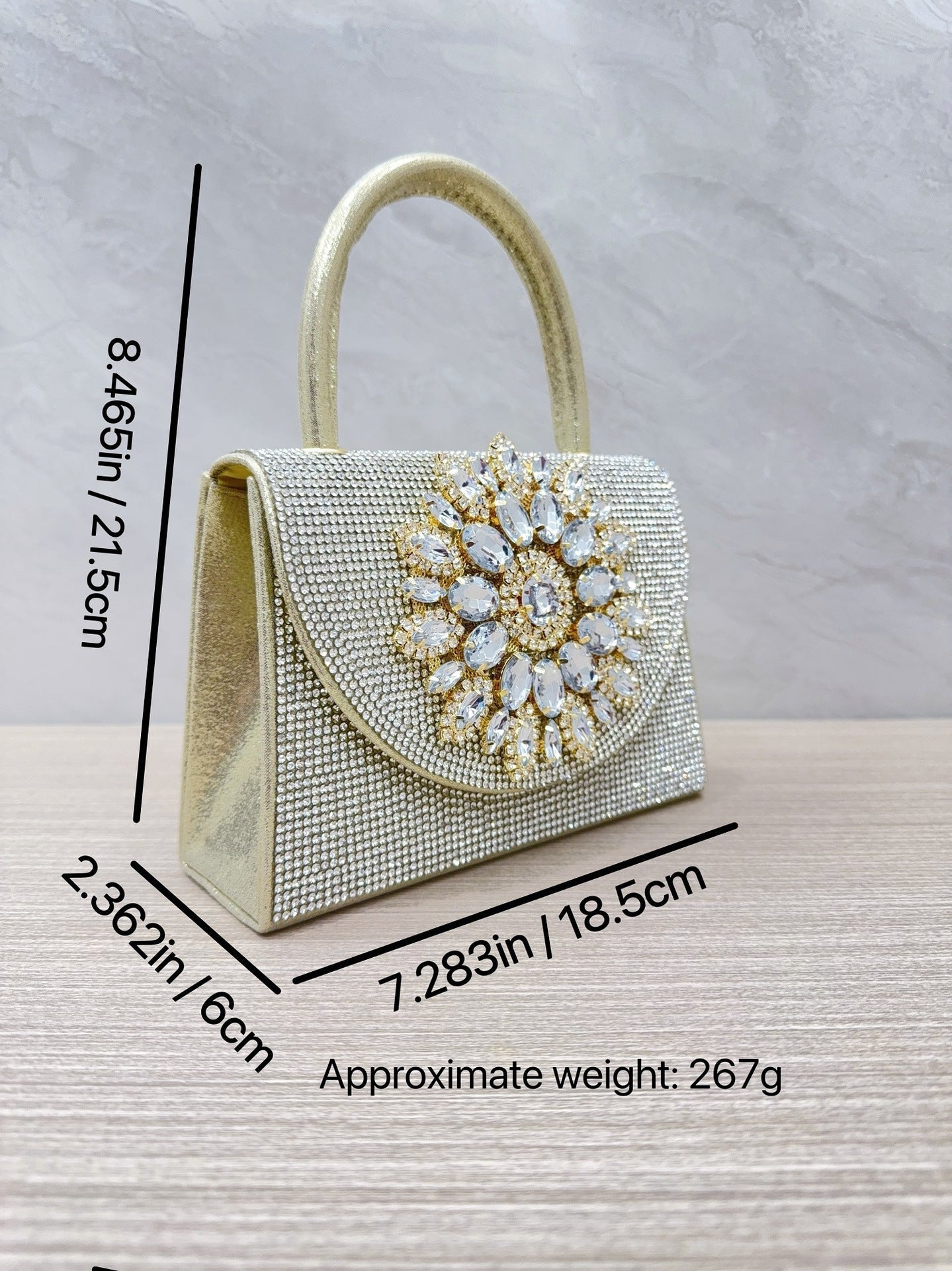 Womens Sparkly Rhinestone Glitter Clutch Purse Evening Handbag Shoulder Bag for Wedding Party Prom - SJB-DIAMOND ELITES