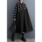 New Loose Plus Size Lace Printed Mid-length Artistic Retro Dress Lootquake LLC