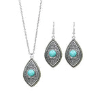 Fashion Turquoise Long Pendant Ear Rings Suit