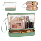 Transparent cosmetic bag, multifunctional double-layer large-capacity PVC cosmetic bag, storage portable travel bag, wet and dry separation washing bag for College Dorm Camp GymTransparent Cosmetic Bag, - SJB-DIAMOND ELITES