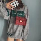Small chain bag lock closure 2025 autumn and winter with synthetic fur decoration X9178 - SJB-DIAMOND ELITES